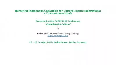 Nurturing Indigenous Capacities for Culture-centric Innovations: a Cross-sectional Study