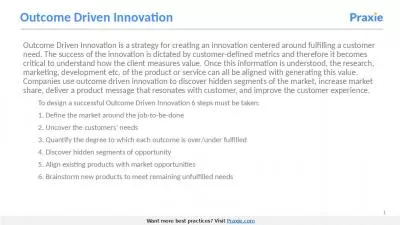 Outcome Driven Innovation