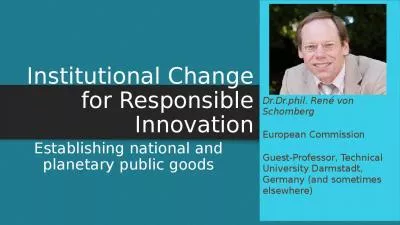 Institutional Change for Responsible Innovation