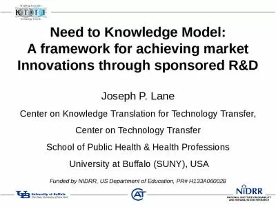 Need to Knowledge Model: A framework for achieving market Innovations through sponsored R&D