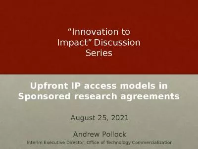 Upfront IP access models in Sponsored research agreements