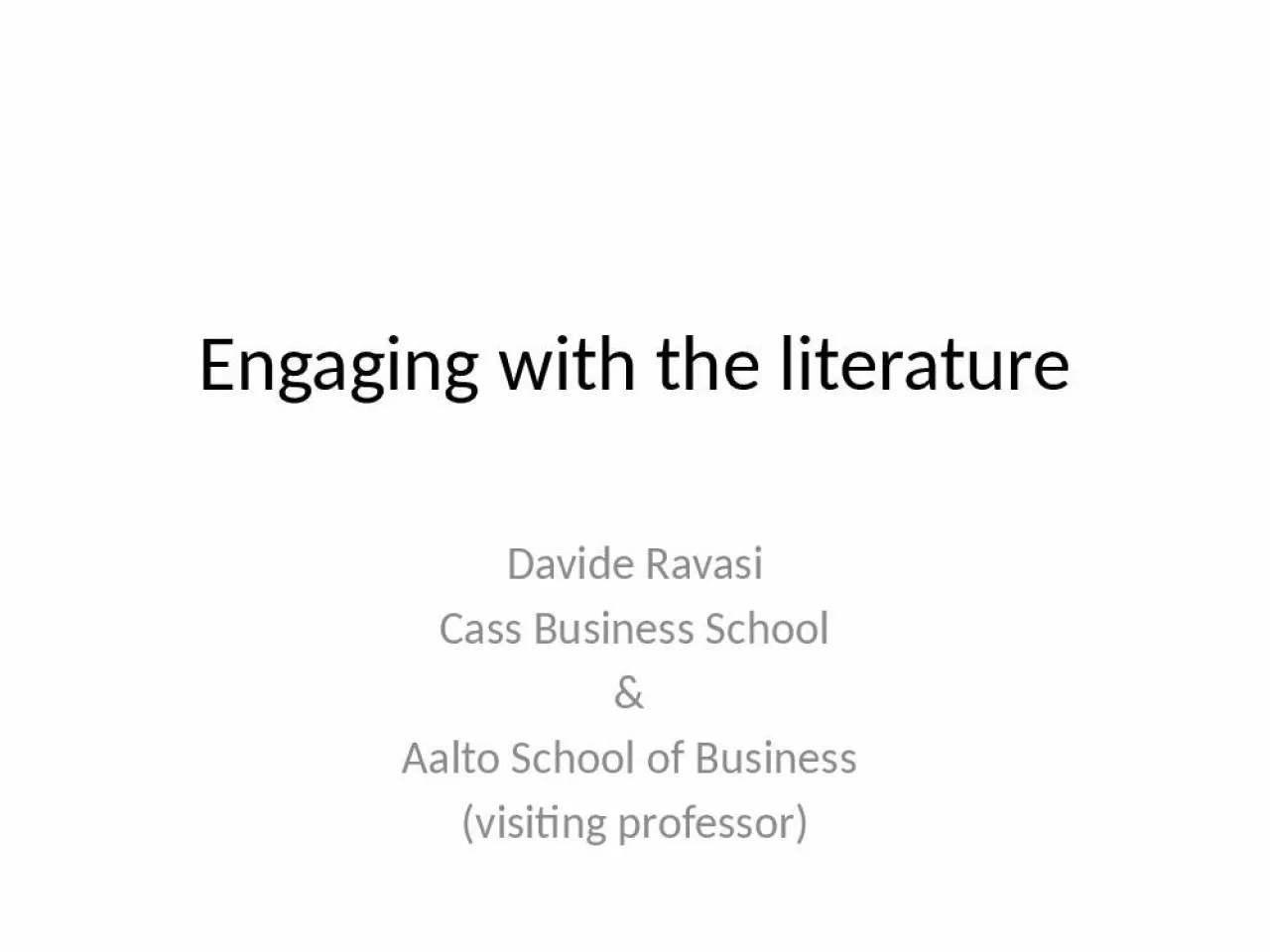 PPT-Engaging with the literature