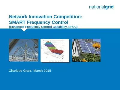 Network Innovation Competition: SMART Frequency Control (Enhanced Frequency Control Capability, EFCC)