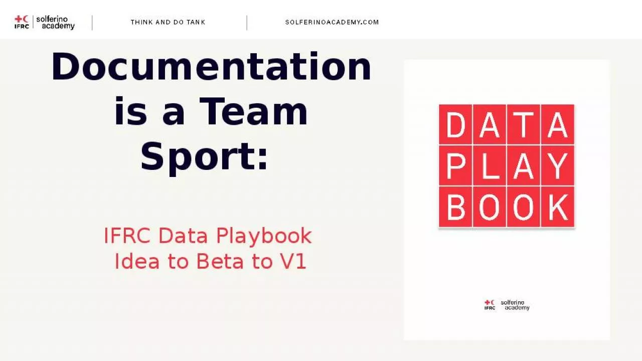 PPT-Documentation is a Team Sport: IFRC Data Playbook Idea to Beta to V1