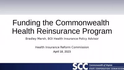 Funding the Commonwealth  Health Reinsurance Program