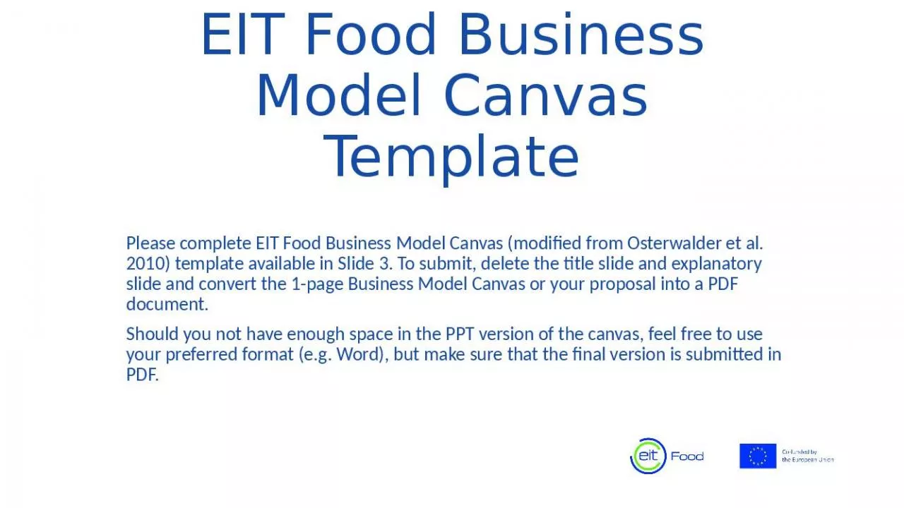 PPT-EIT Food Business Model Canvas Template