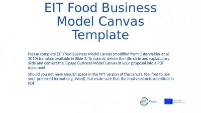 EIT Food Business Model Canvas Template