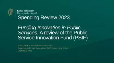 Spending Review 2023  Funding Innovation in Public Services: A review of the Public Service