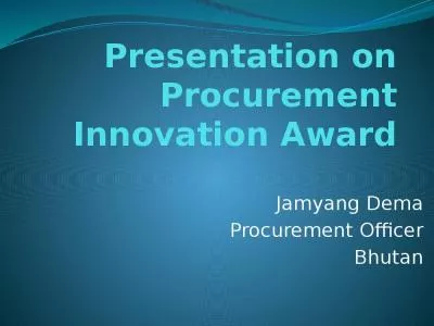 Presentation on Procurement Innovation Award