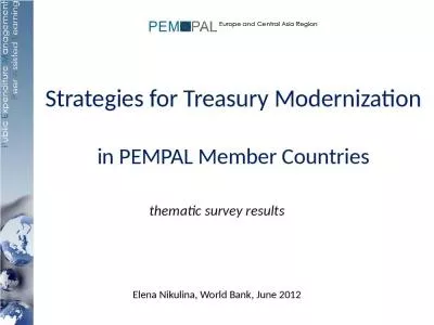 Strategies for Treasury Modernization  in PEMPAL Member Countries