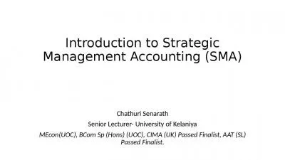 Introduction to Strategic Management Accounting (SMA)