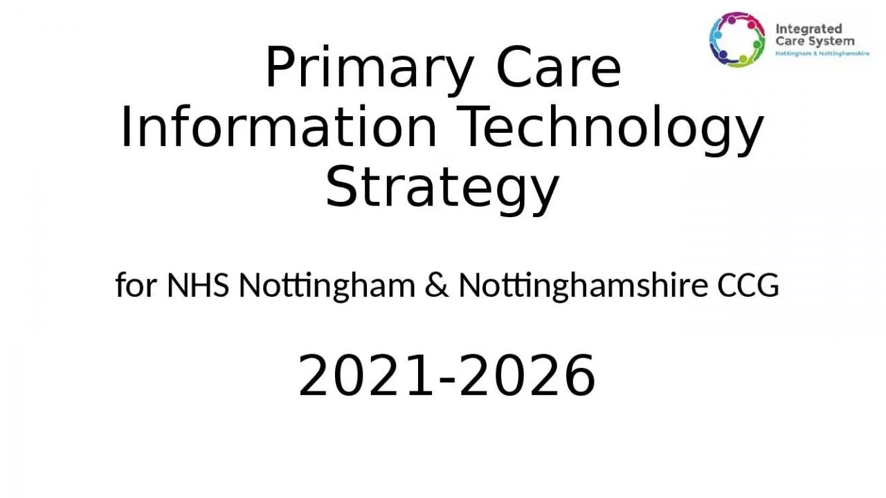 PPT-Primary Care Information Technology Strategy