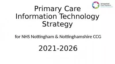 Primary Care Information Technology Strategy