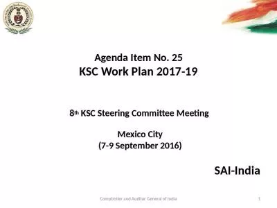 Agenda Item No. 25 KSC Work Plan 2017-19