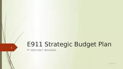 E911 Strategic Budget Plan