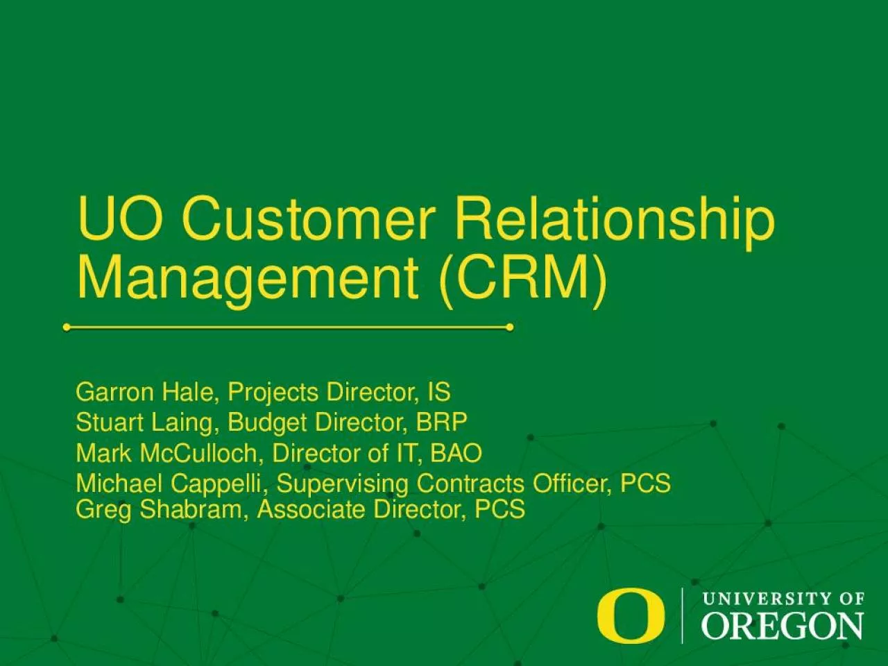 PPT-UO Customer Relationship Management (CRM)