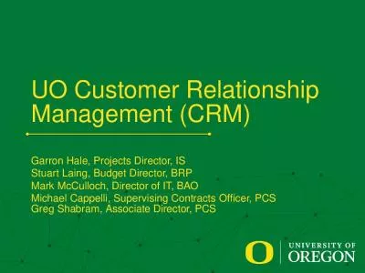 UO Customer Relationship Management (CRM)