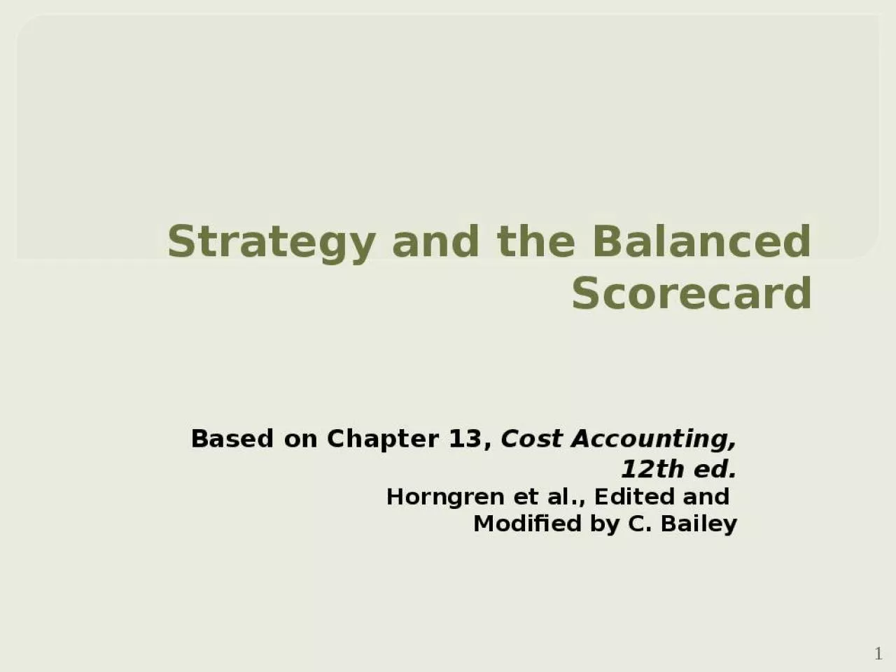 PPT-Strategy and the Balanced Scorecard