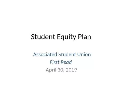 Student Equity Plan