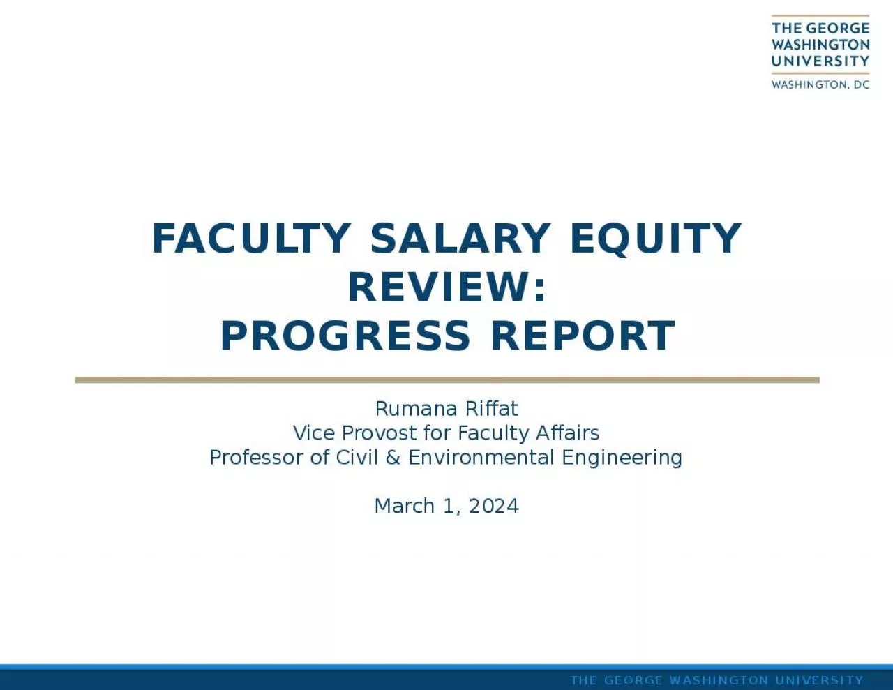 PPT-Faculty Salary Equity Review: Progress Report