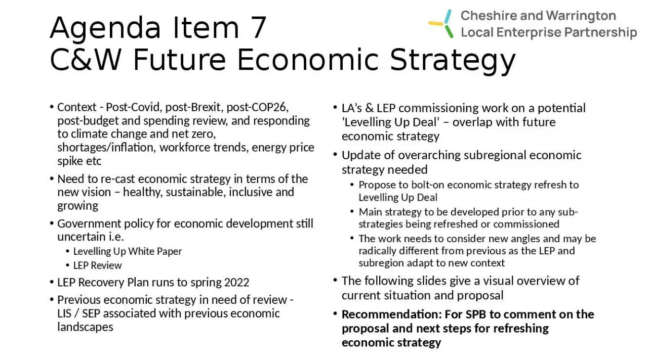 PPT-Agenda Item 7 C&W Future Economic Strategy