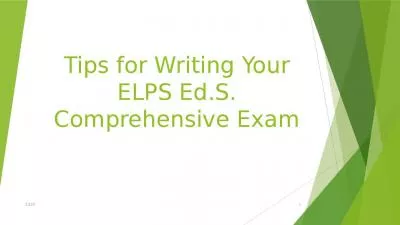 Tips for Writing Your ELPS Ed.S. Comprehensive Exam