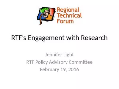 RTF s Engagement with Research