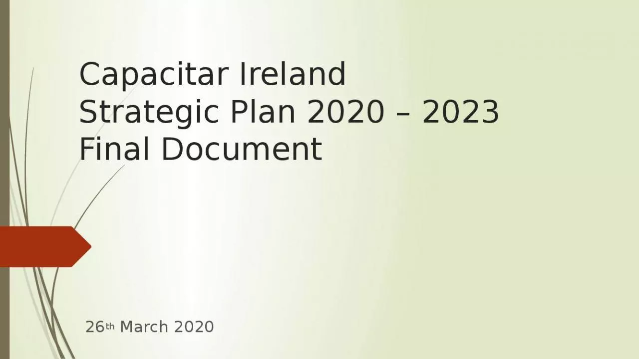 PPT-Capacitar Ireland Strategic Plan 2020 2023 Final Document