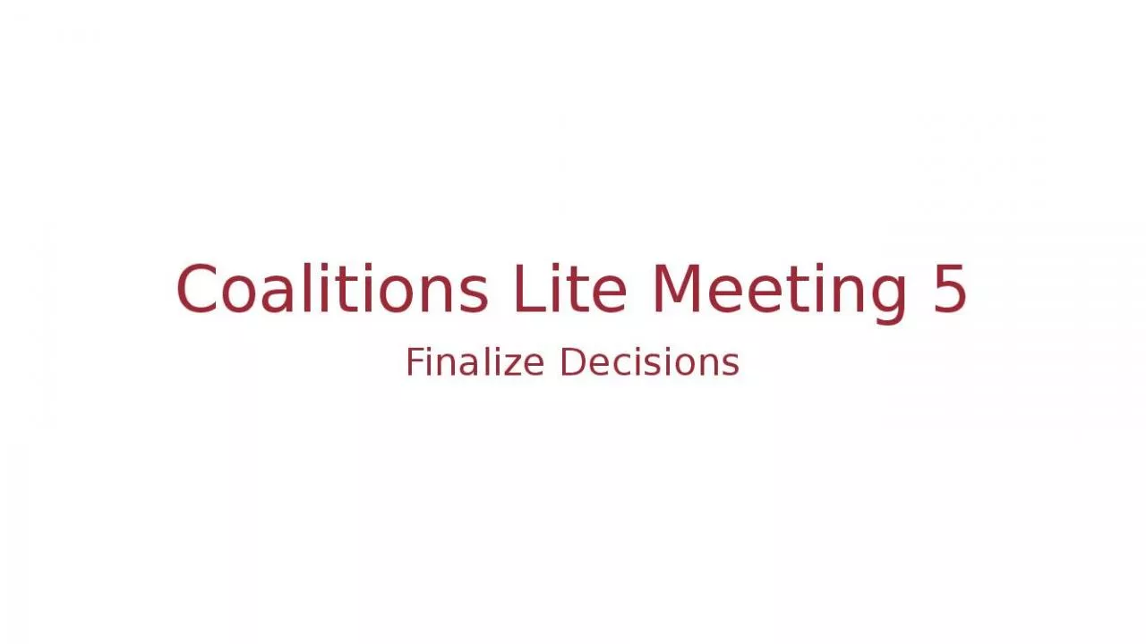 PPT-Coalitions Lite Meeting 5