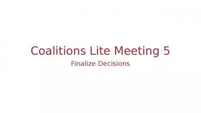 Coalitions Lite Meeting 5