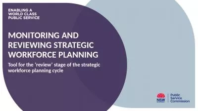 Monitoring AND REVIEWING STRATEGIC Workforce PLANNING