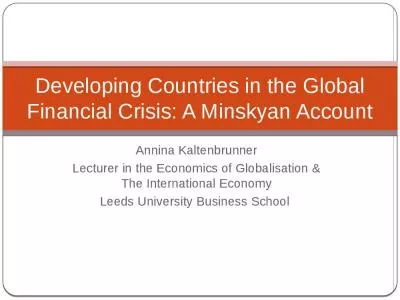 Developing Countries in the Global Financial Crisis: A Minskyan Account