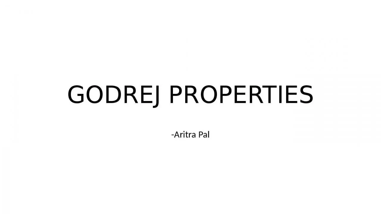 PPT-GODREJ PROPERTIES