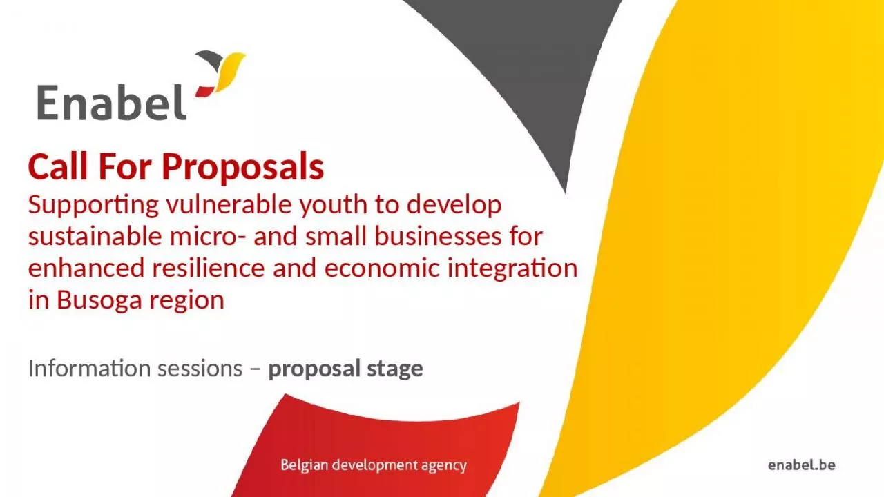 PPT-Call For Proposals Supporting vulnerable youth to develop sustainable micro- and small