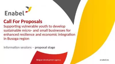 Call For Proposals Supporting vulnerable youth to develop sustainable micro- and small businesses for enhanced resilience and economic integration in Busoga region