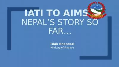 IATI to AIMS:  Nepal s Story so Far