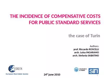 THE INCIDENCE OF COMPENSATIVE COSTS FOR PUBLIC STANDARD SERVICES