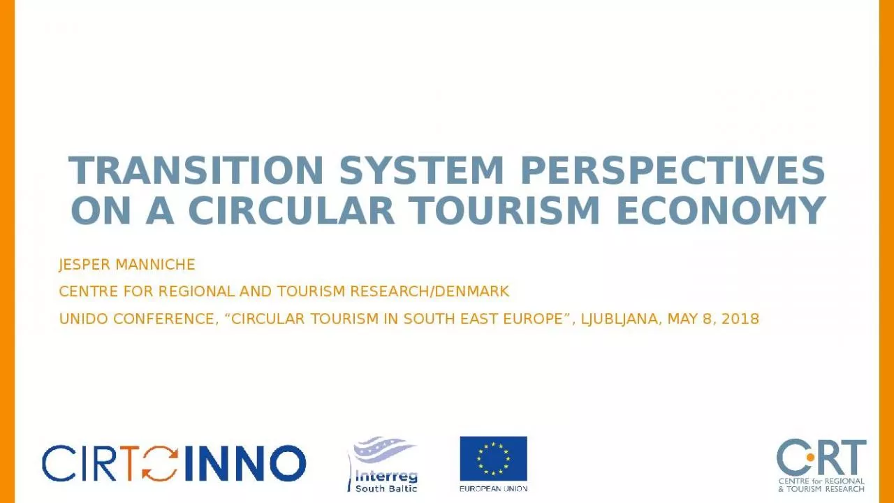 PPT-TRANSITION SYSTEM PERSPECTIVES ON A CIRCULAR TOURISM ECONOMY