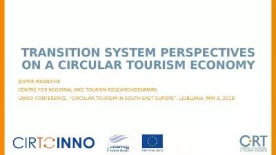 TRANSITION SYSTEM PERSPECTIVES ON A CIRCULAR TOURISM ECONOMY