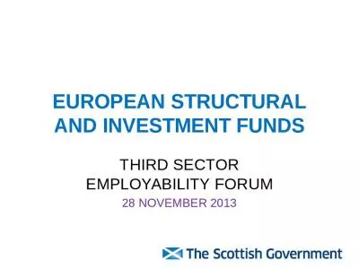 EUROPEAN STRUCTURAL AND INVESTMENT FUNDS