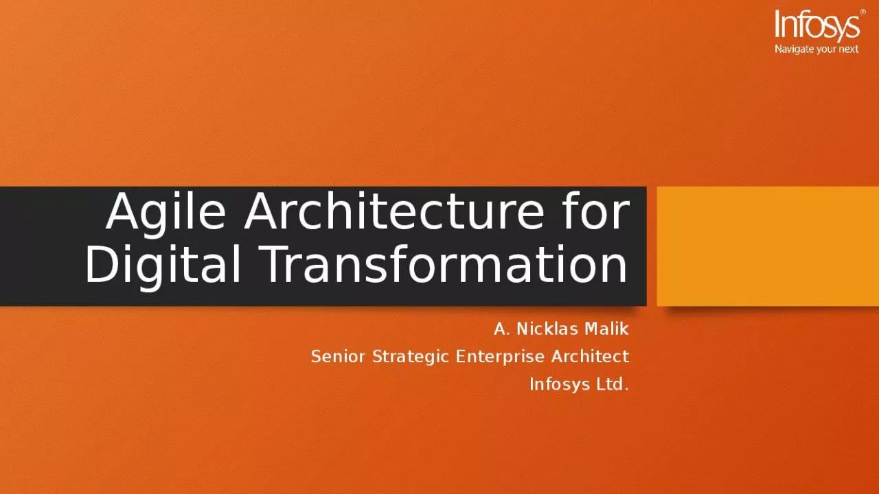 PPT-Agile Architecture for Digital Transformation