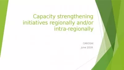 Capacity strengthening initiatives regionally and/or intra-regionally