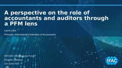 A perspective on the role of accountants and auditors through a PFM lens