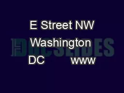  E Street NW Washington DC        www