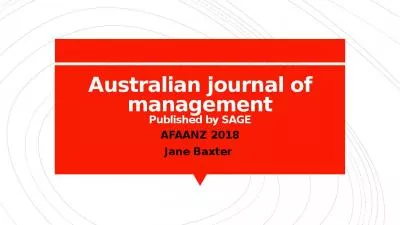 Australian journal of management Published by SAGE