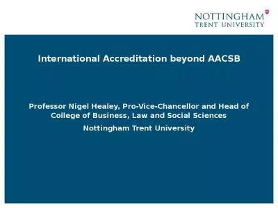 International Accreditation beyond AACSB