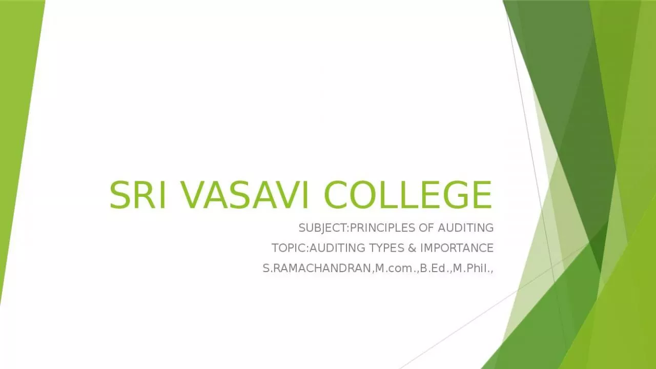 PPT-SRI VASAVI COLLEGE