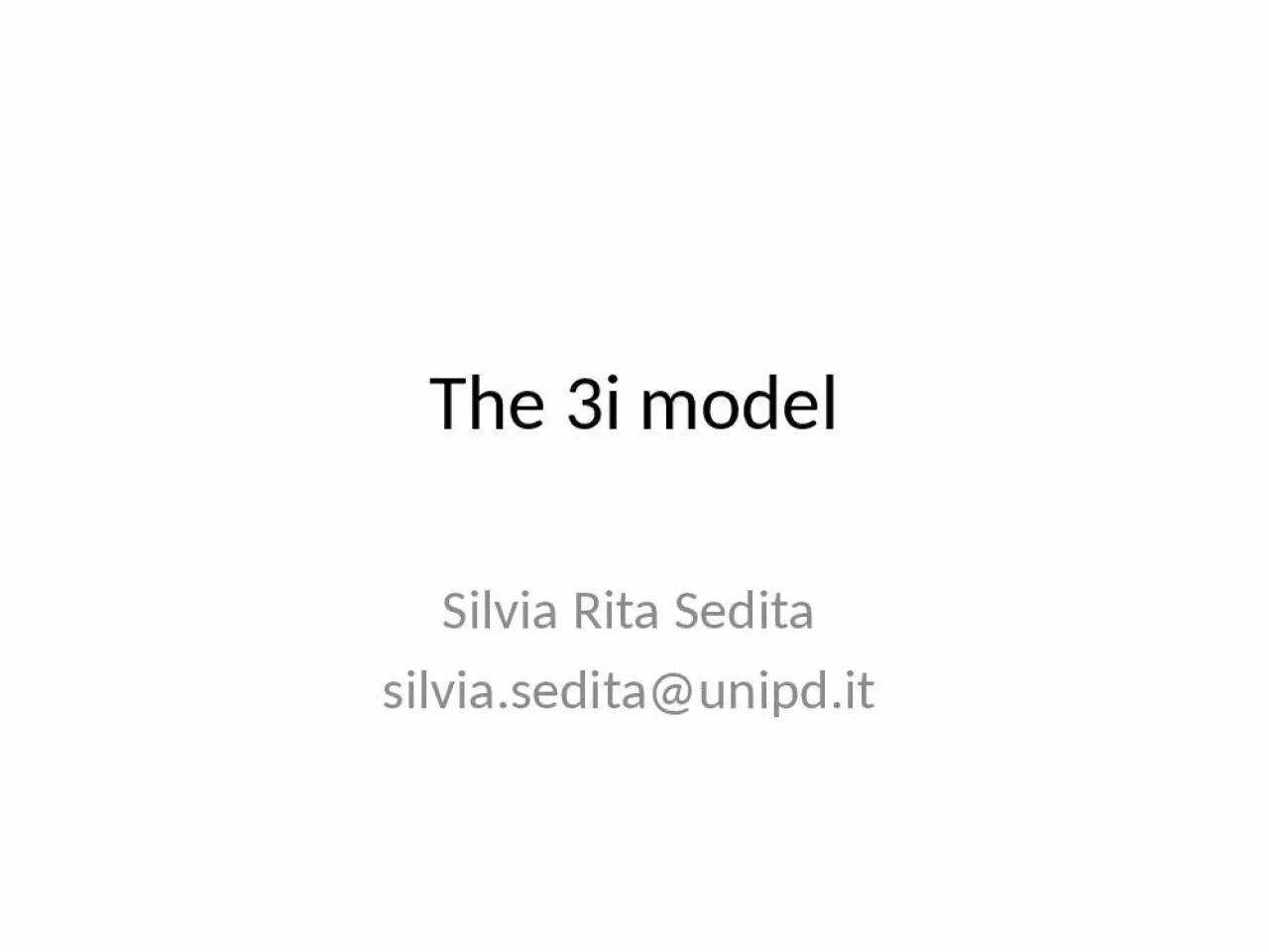 PPT-The 3i model