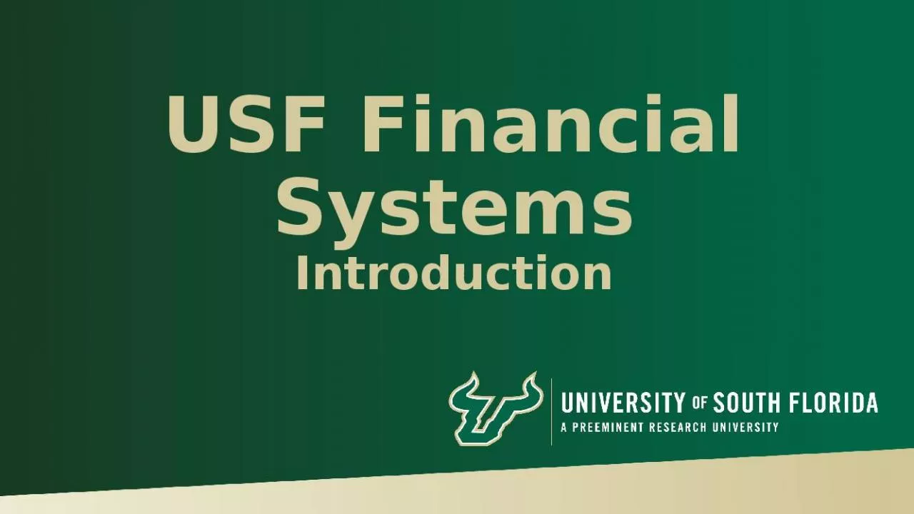 PPT-USF Financial Systems Introduction