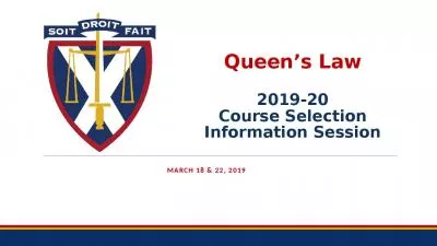 Queen s Law   2019-20 Course Selection Information Session